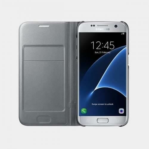 Galaxy S7 ile Uyumlu LED View Fonksiyonel Kılıf Gümüş EF-NG930PSEGWW