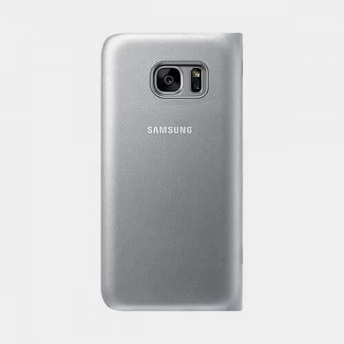 Galaxy S7 ile Uyumlu LED View Fonksiyonel Kılıf Gümüş EF-NG930PSEGWW