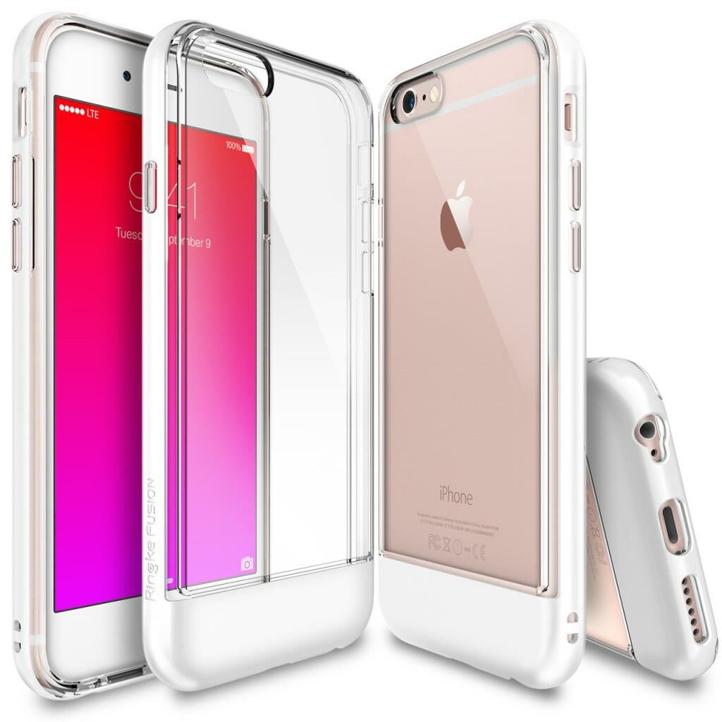 Ringke Frame iPhone 6s/ 6 ile Uyumlu Çerçeveli Bumper Kılıf Pearl White