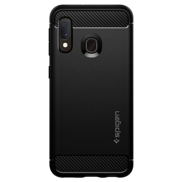 Spigen Galaxy A20e ile Uyumlu Kılıf Rugged Armor Matte Black