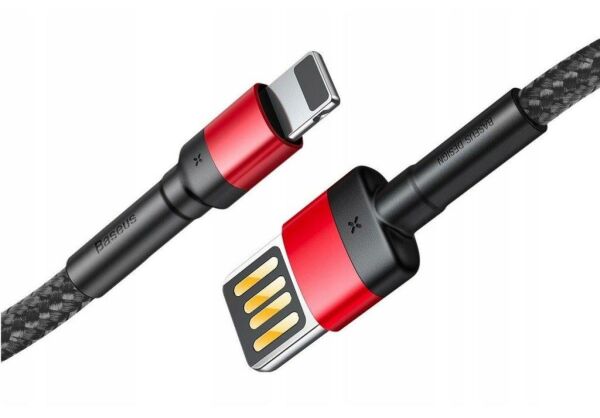Baseus Special Edition iPhone ile Uyumlu 2.4A Hızlı Şarj Halat Usb Kablo-Siyah-CALKLF-G91