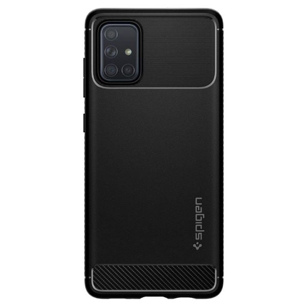 Spigen Galaxy A71 ile Uyumlu Kılıf Rugged Armor Matte Black