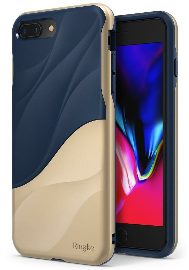 Ringke Wave iPhone 7/8 Plus ile Uyumlu KIlıf Marina Gold Tam Koruma PC&TPU Ergomomik İnce Tasarım