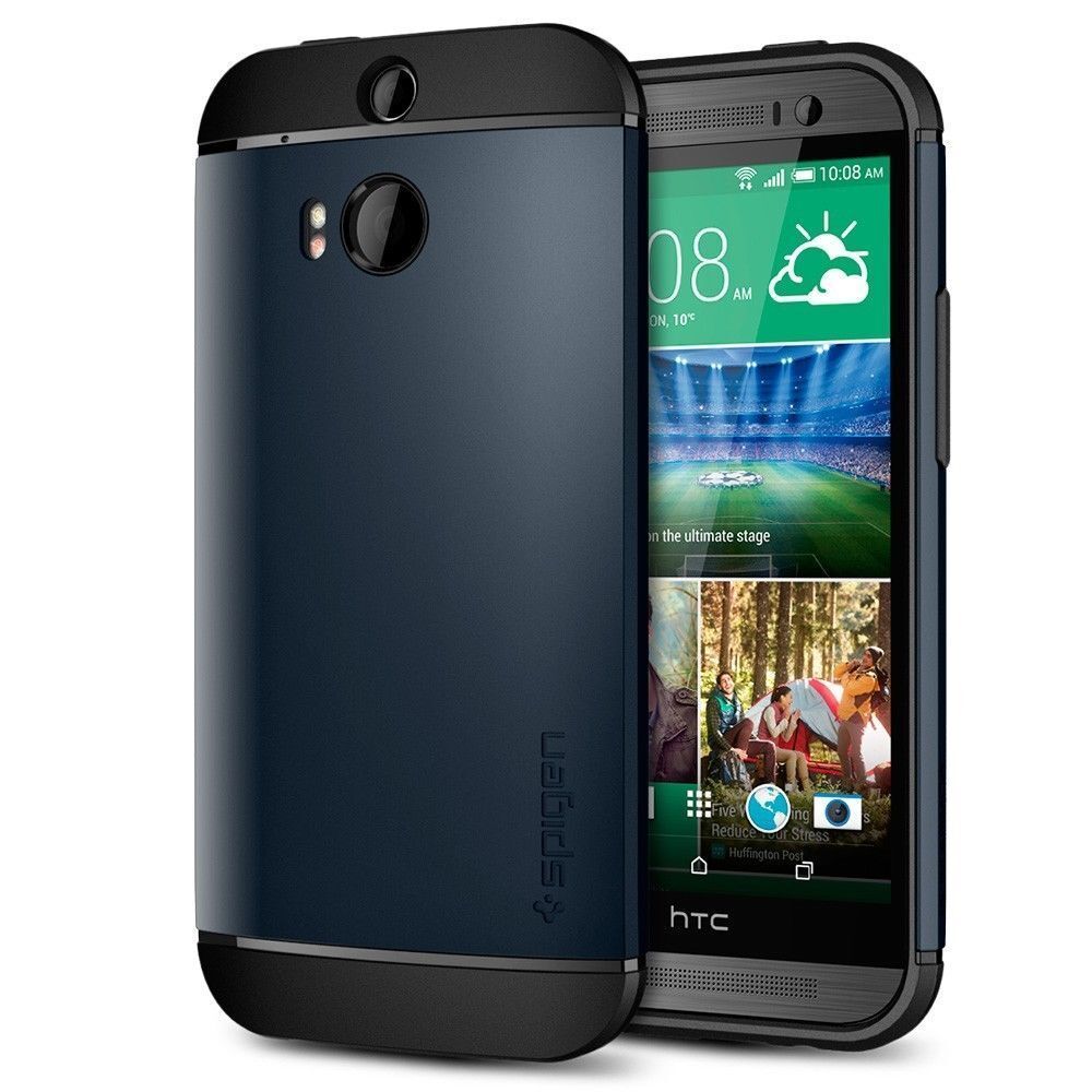 Spigen One M8 ile Uyumlu Kılıf Slim Armor Metal Slate