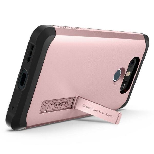 Spigen G6 ile Uyumlu Kılıf Tough Armor Rose Gold