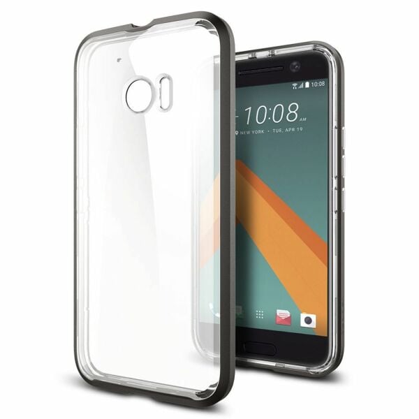 Spigen 10 ile Uyumlu Kılıf Neo Hybrid Crystal Gun Metal