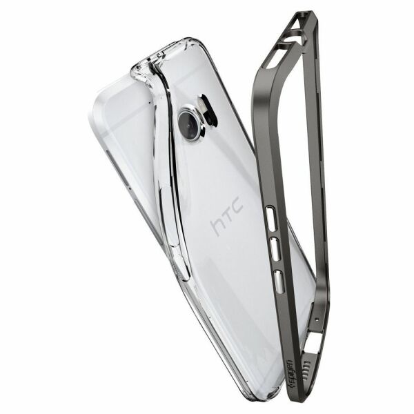 Spigen 10 ile Uyumlu Kılıf Neo Hybrid Crystal Gun Metal