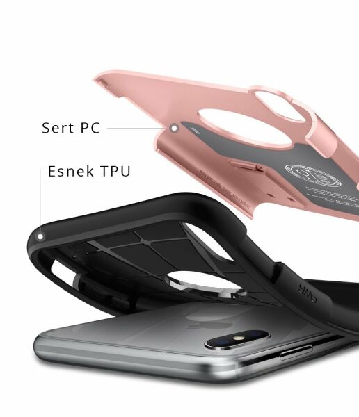 Spigen iPhone X ile Uyumlu Kılıf Slim Armor Rose Gold