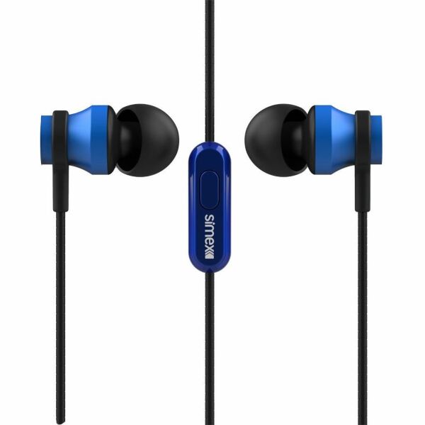 Simex Mikrofonlu Kulaklik 3,5 Universal SPD-04 Bombastic Mavi Siyah