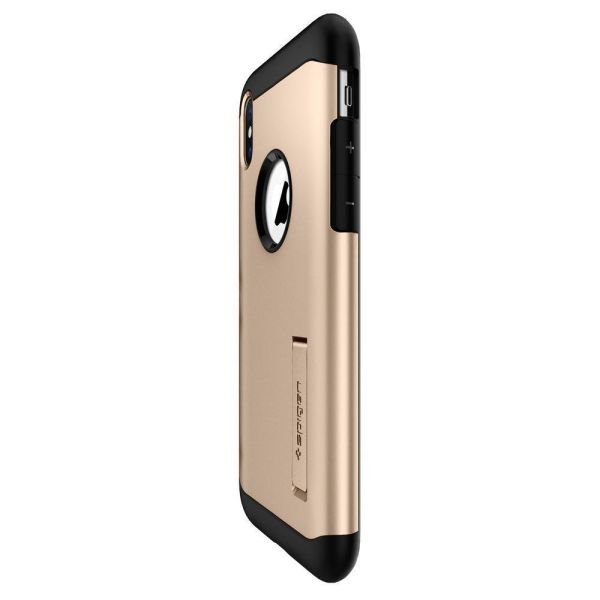Spigen iPhone X ile Uyumlu Kılıf Slim Armor Champagne Gold