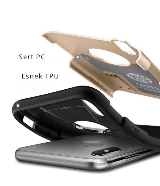 Spigen iPhone X ile Uyumlu Kılıf Slim Armor Champagne Gold