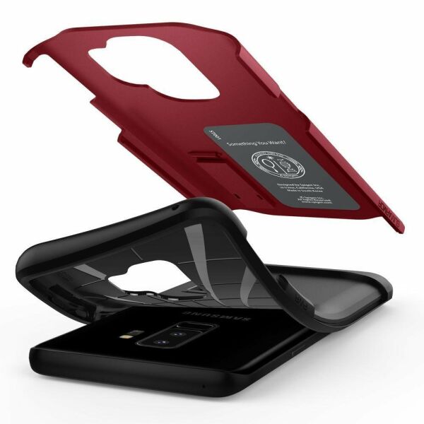 Spigen Galaxy S9 ile Uyumlu Kılıf Slim Armor Merlot Red