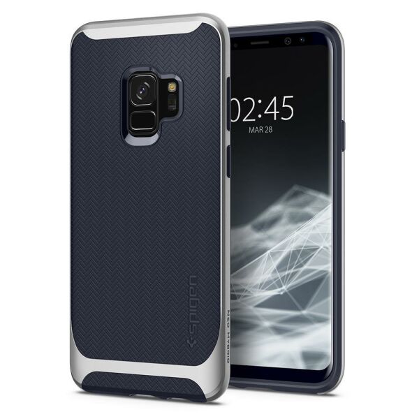Spigen Galaxy S9 ile Uyumlu Kılıf Neo Hybrid Silver Arctic