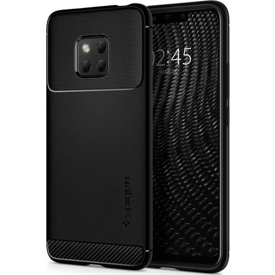 Spigen Mate 20 Pro ile Uyumlu Kılıf Rugged Armor Black