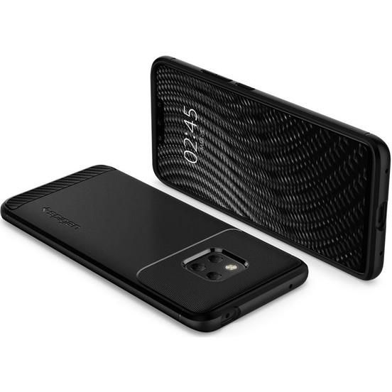 Spigen Mate 20 Pro ile Uyumlu Kılıf Rugged Armor Black
