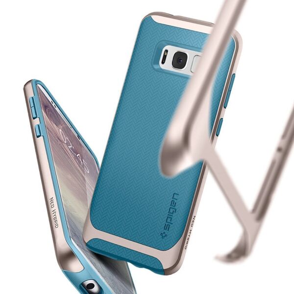 Spigen Galaxy S8 Plus ile Uyumlu Kılıf Neo Hybrid Niagara Blue