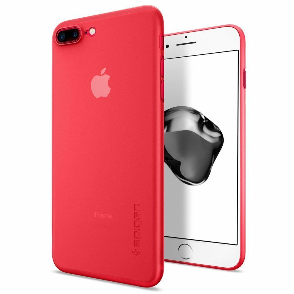 Spigen iPhone 7 Plus ile Uyumlu Kılıf Air Skin Ultra İnce 4 Tarafı Tam Koruma Crimson Red