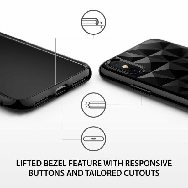 Ringke Air Prism 3D Elmas Yansıması iPhone X ile Uyumlu KIlıf Ink Black