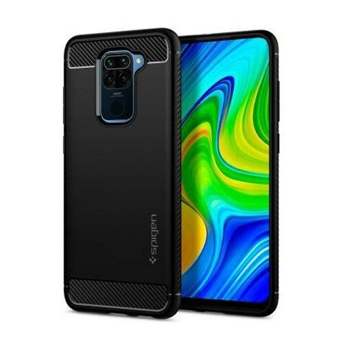 Spigen Redmi Note 9 ile Uyumlu Kılıf Rugged Armor Matte Black