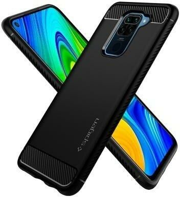 Spigen Redmi Note 9 ile Uyumlu Kılıf Rugged Armor Matte Black