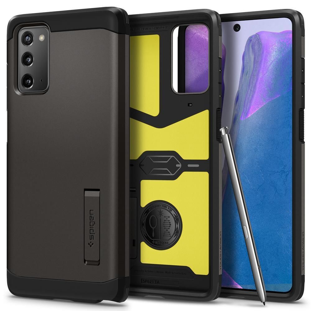 Spigen Galaxy Note 20 ile Uyumlu Kılıf Tough Armor Gunmetal