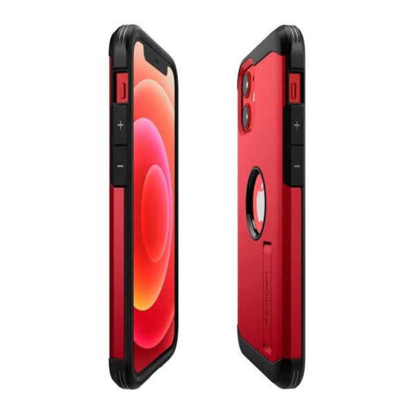 Spigen iPhone 12 Mini ile Uyumlu Kılıf Tough Armor Red