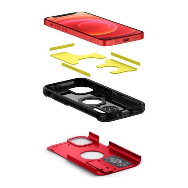 Spigen iPhone 12 Mini ile Uyumlu Kılıf Tough Armor Red