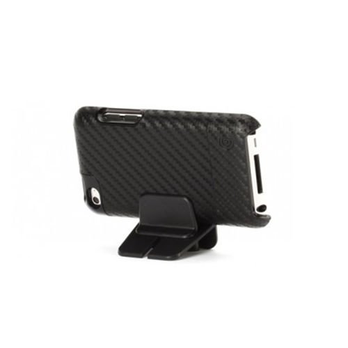 Griffin iPod Touch 4 ile Uyumlu Karbon Desenli Stantlı Kılıf Graphite RE01943
