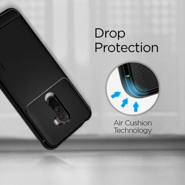 Spigen Pocophone F1 ile Uyumlu Kılıf Rugged Armor