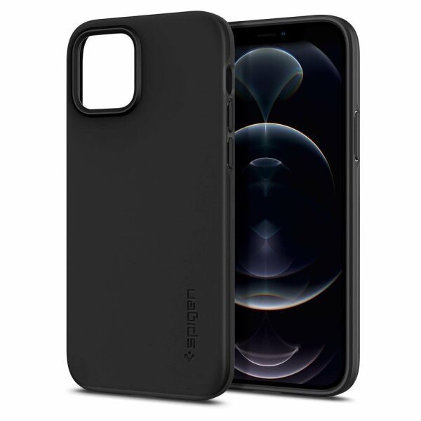 Spigen iPhone 12 / iPhone 12 Pro ile Uyumlu Kılıf Thin Fit Pro Black