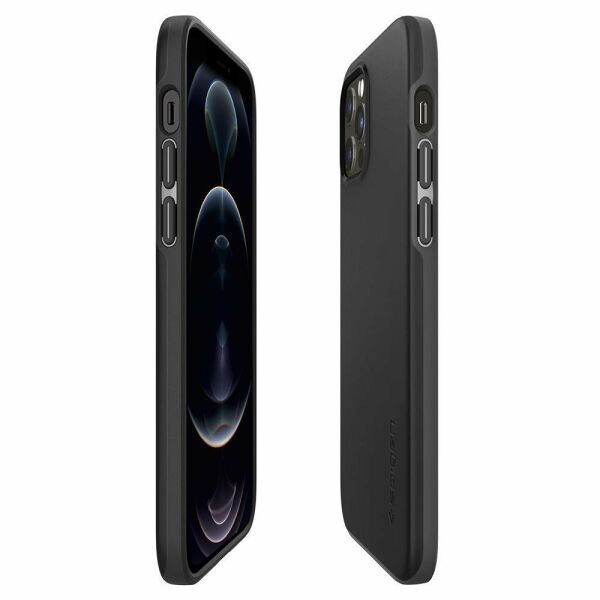 Spigen iPhone 12 / iPhone 12 Pro ile Uyumlu Kılıf Thin Fit Pro Black