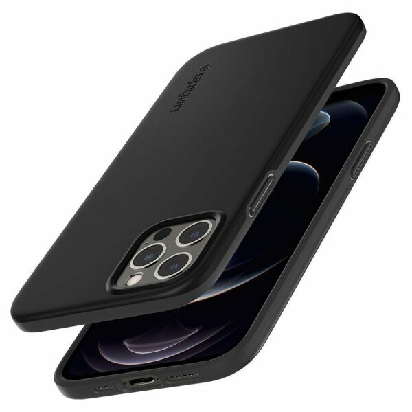 Spigen iPhone 12 / iPhone 12 Pro ile Uyumlu Kılıf Thin Fit Pro Black