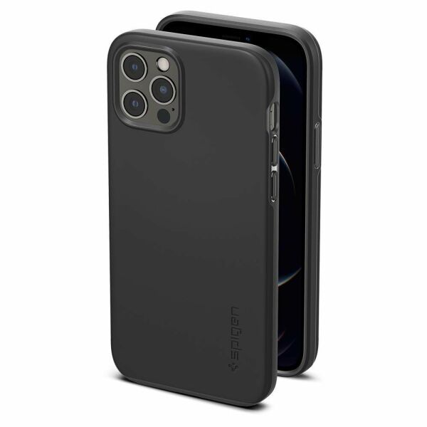 Spigen iPhone 12 / iPhone 12 Pro ile Uyumlu Kılıf Thin Fit Pro Black