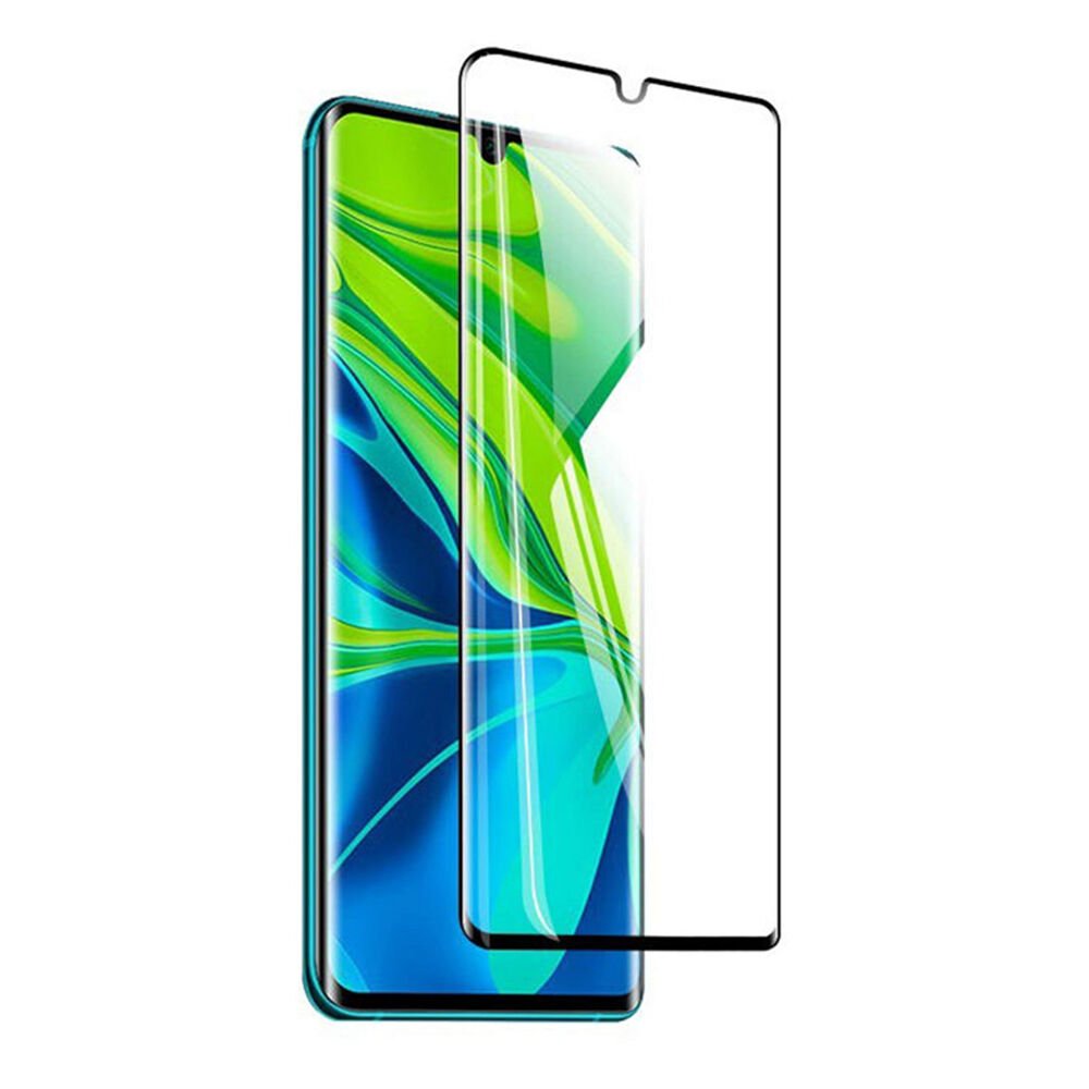 Mi Note 10 Lite ile Uyumlu 3D Polymer Kavisli Tam Kaplayan Nano Siyah
