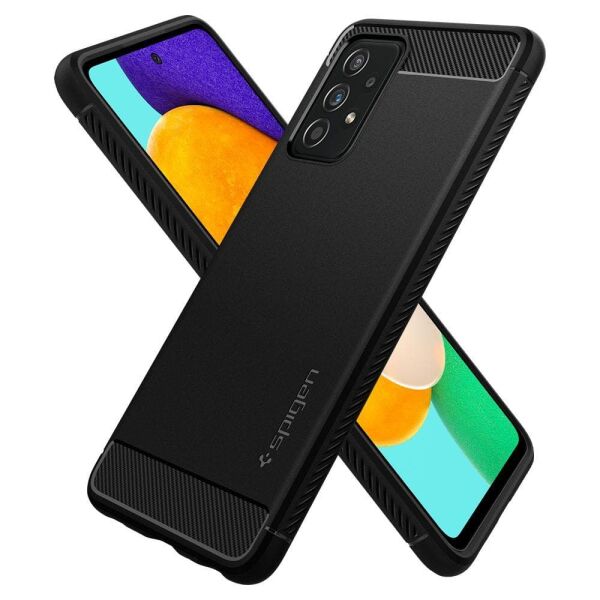 Spigen Galaxy A52 ile Uyumlu Kılıf Rugged Armor Matte Black
