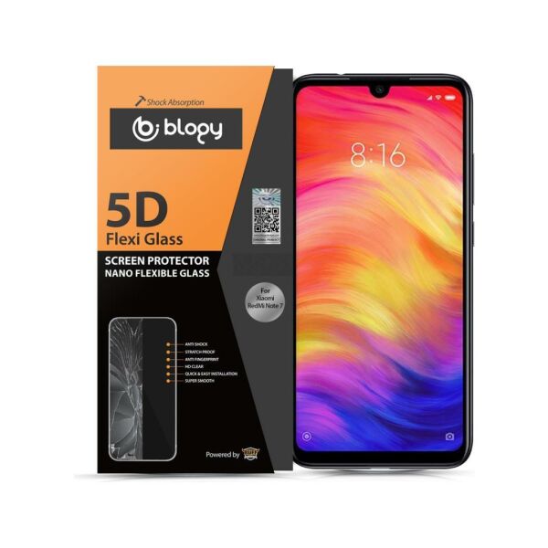 Blogy RedMi Note 7 ile Uyumlu Flexi 5D Ekran Koruyucu