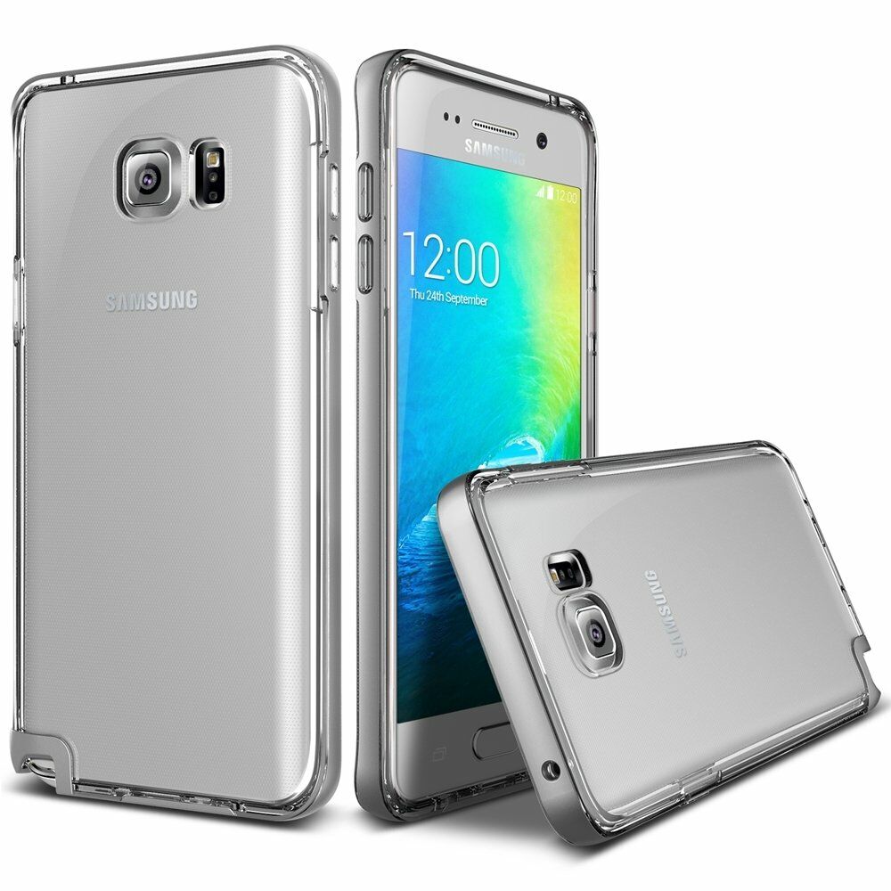 Verus Galaxy Note 5 ile Uyumlu Crystal Bumper Series Kılıf Renk Light Silver