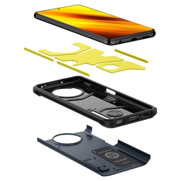 Spigen Poco X3 NFC / Poco X3 Pro ile Uyumlu Kılıf Tough Armor Metal Slate