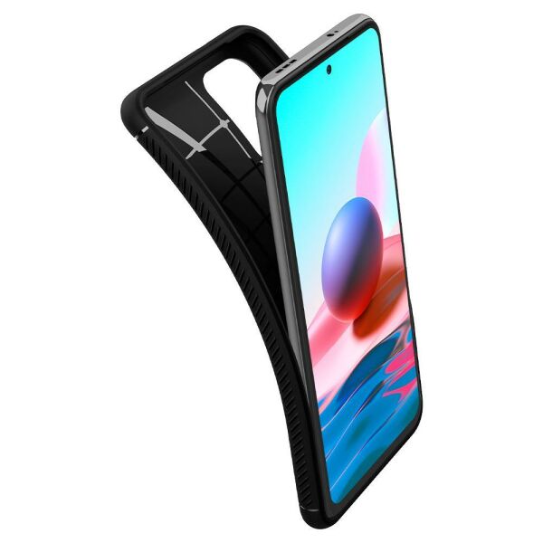 Spigen Redmi Note 10 ile Uyumlu Kılıf Rugged Armor Matte Black