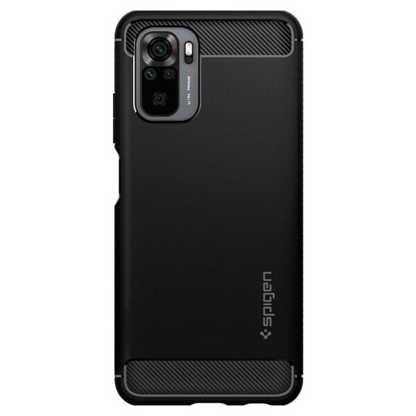 Spigen Redmi Note 10 ile Uyumlu Kılıf Rugged Armor Matte Black
