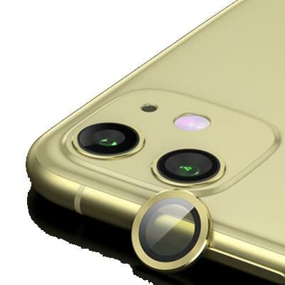 Zore iPhone 11 ile Uyumlu Metal Kamera Koruyucu Gold