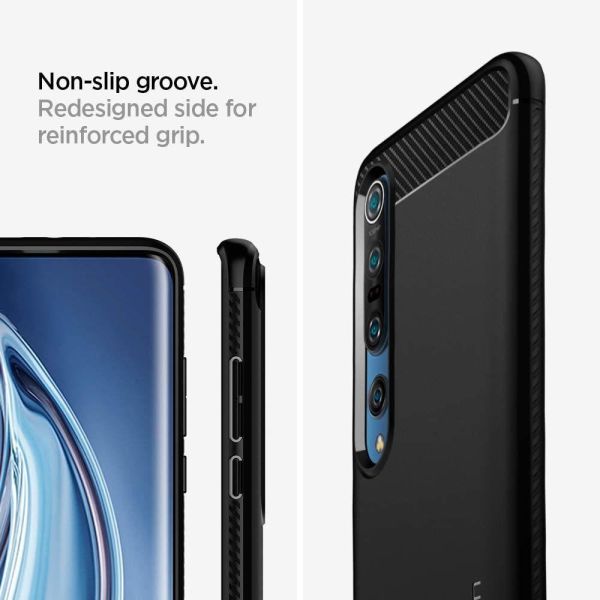 Spigen Mi 10 Pro / Mi 10 ile Uyumlu Kılıf Rugged Armor Matte Black