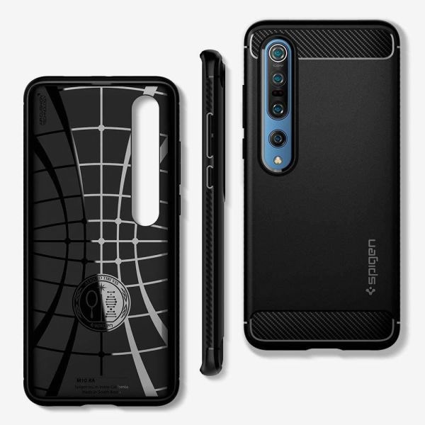 Spigen Mi 10 Pro / Mi 10 ile Uyumlu Kılıf Rugged Armor Matte Black