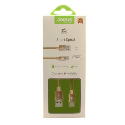 Jopus Type C JO-DK5 20cm Short Spiral Data Kablosu Gold