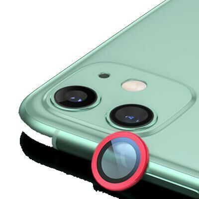 iPhone 11 ile Uyumlu Uyumlu Temperli Cam Kamera Koruyucu Kırmızı