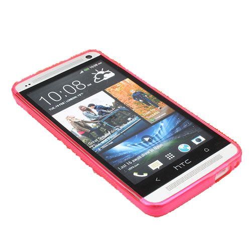 One M7 ile Uyumlu Desenli Silikon Kılıf Pembe