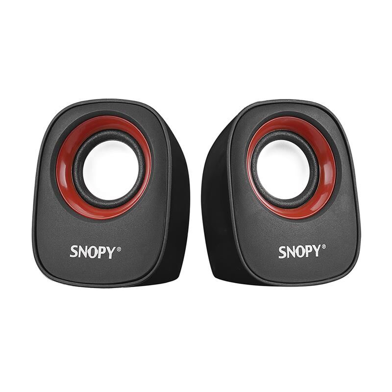 Snopy Hoparlör 1+1 USB Siyah-Kırmızı