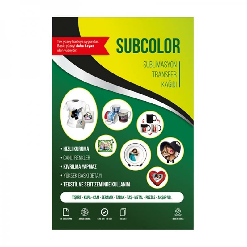 Subcolor Süblimasyon Sert Zemin Kağıdı A4 100gr (100 Adet)