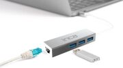 Inca USB Girişli 4 Port Usb 3.0 Çoklayıcı Hub + Ethernet RJ45 Mulitiplexer