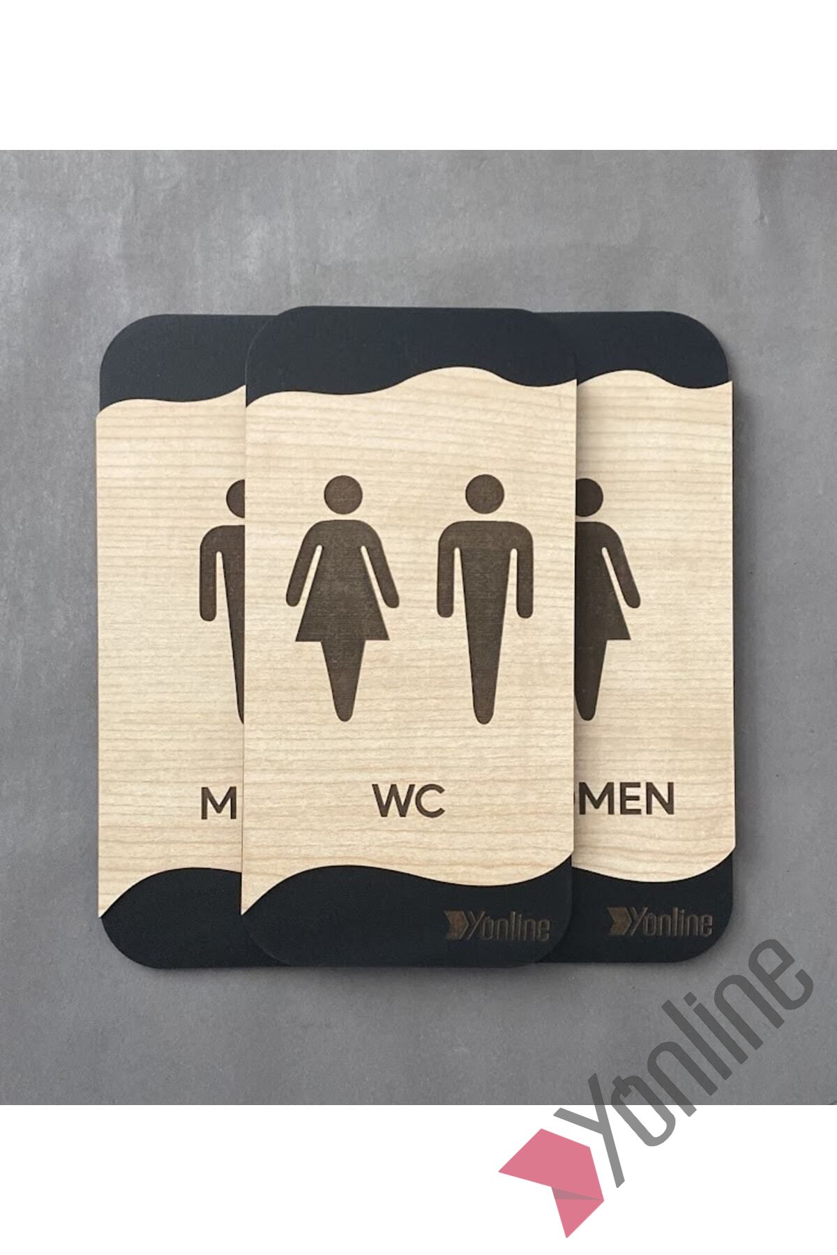 Meşe Serisi Kadın WC - Erkek WC - Genel WC Levha Seti